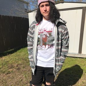 DC Gray Patterned Hoodie